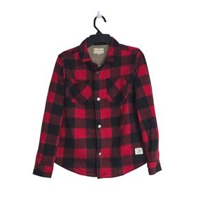 Weatherproof Vintage Boys Red Black Buffalo Plaid Sherpa Lined Jacket‎